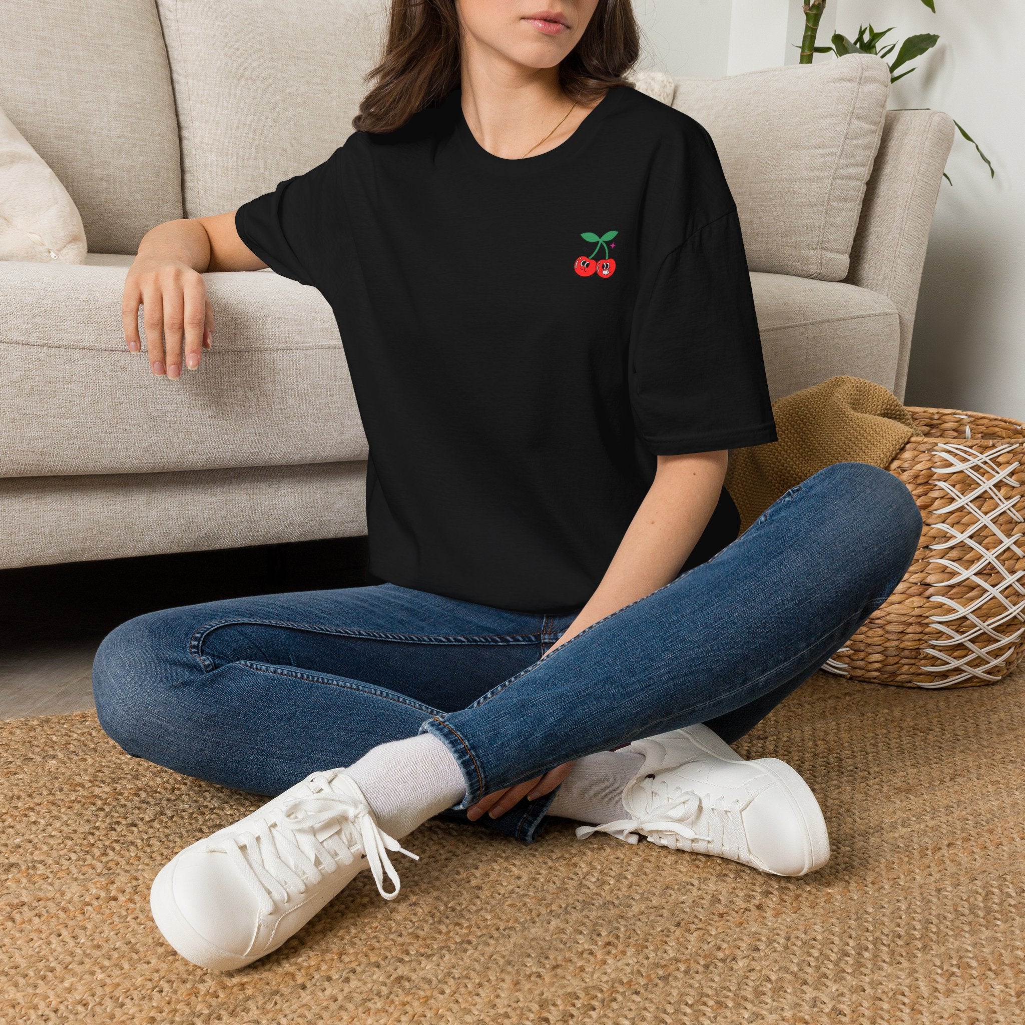 Cherry Pocket Tee — Minimal Cherry Graphic T-Shirt