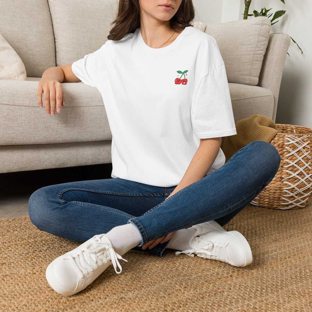 Cherry Pocket Tee — Minimal Cherry Graphic T-Shirt