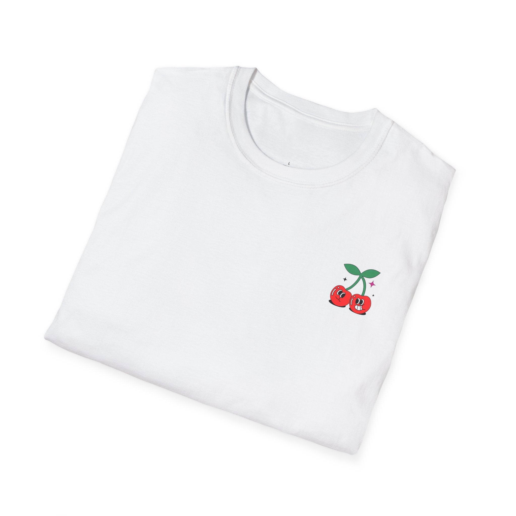 Cherry Pocket Tee — Minimal Cherry Graphic T-Shirt