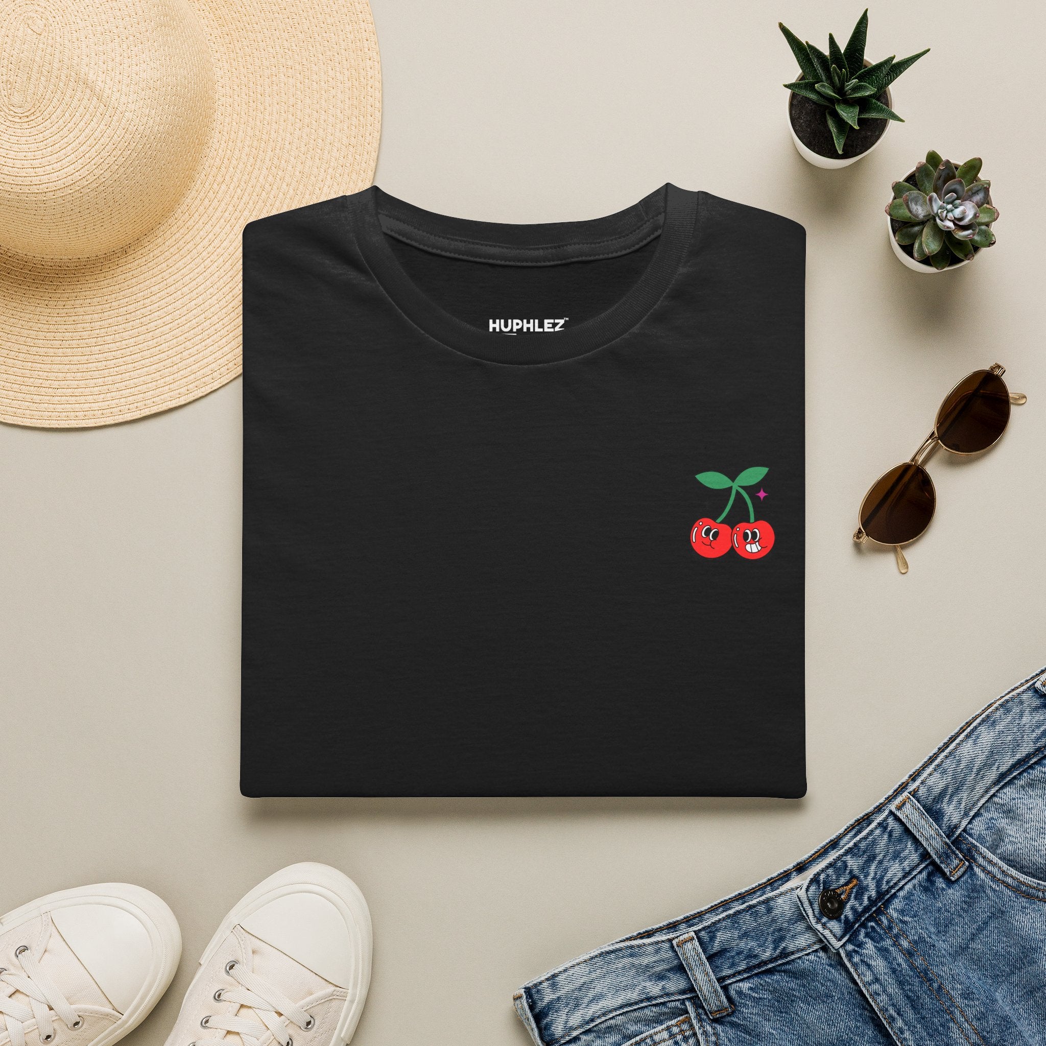 Cherry Pocket Tee — Minimal Cherry Graphic T-Shirt